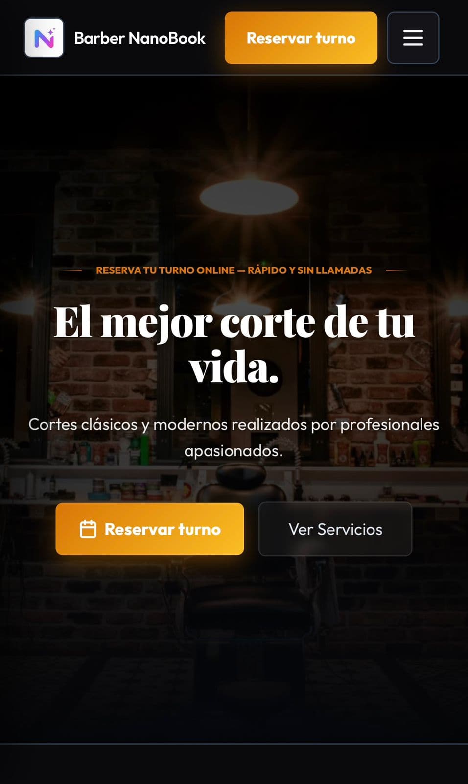 Página web de Barbería en NanoBook