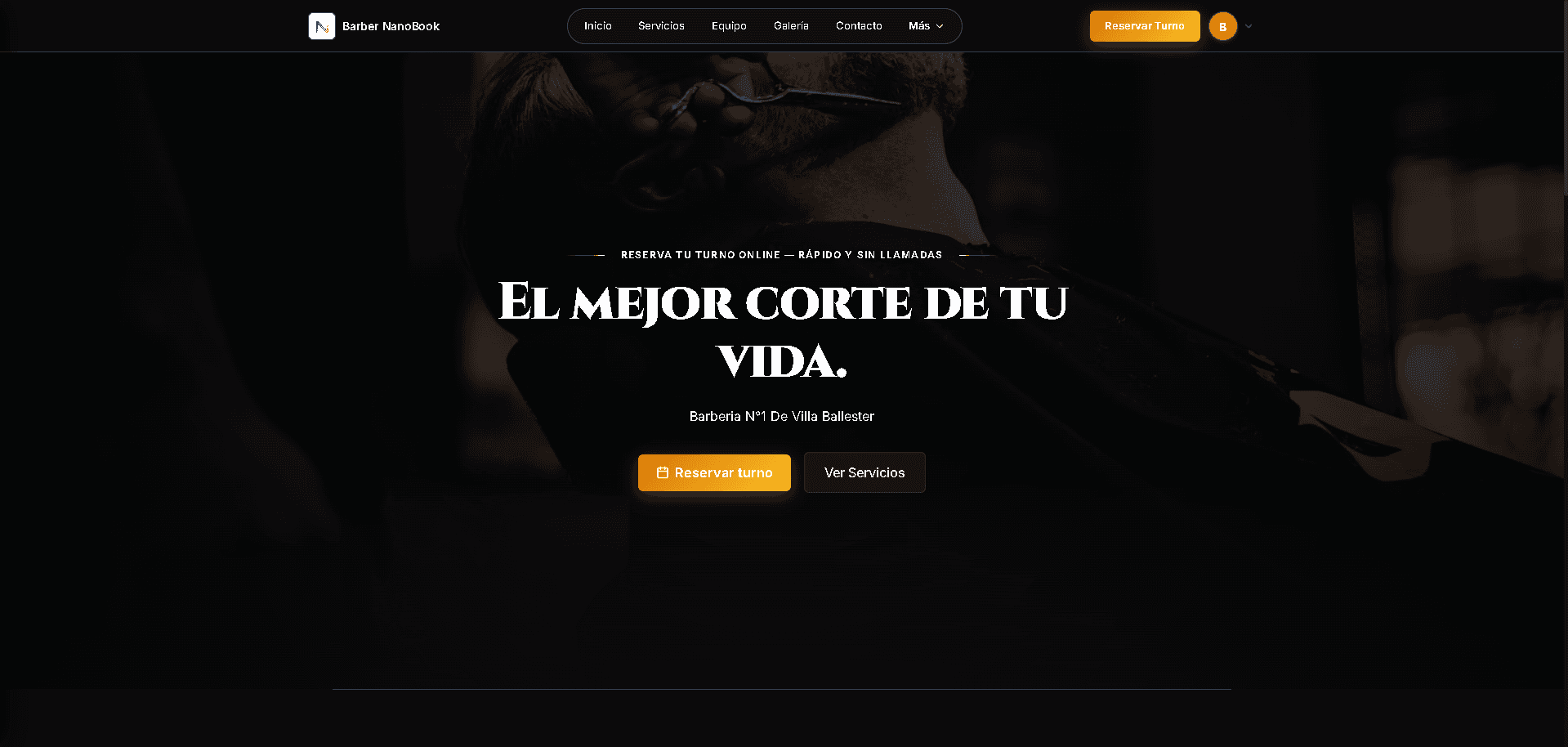 Página web de Barbería en NanoBook